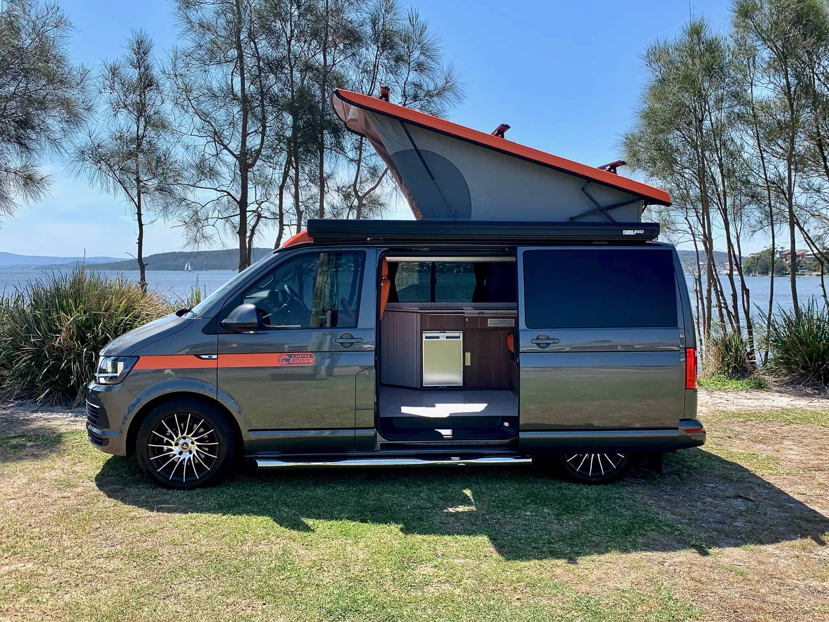 VW T6 conversion by Camper Envy | Fiamma | SCA roof | Wolfrace | Dometic